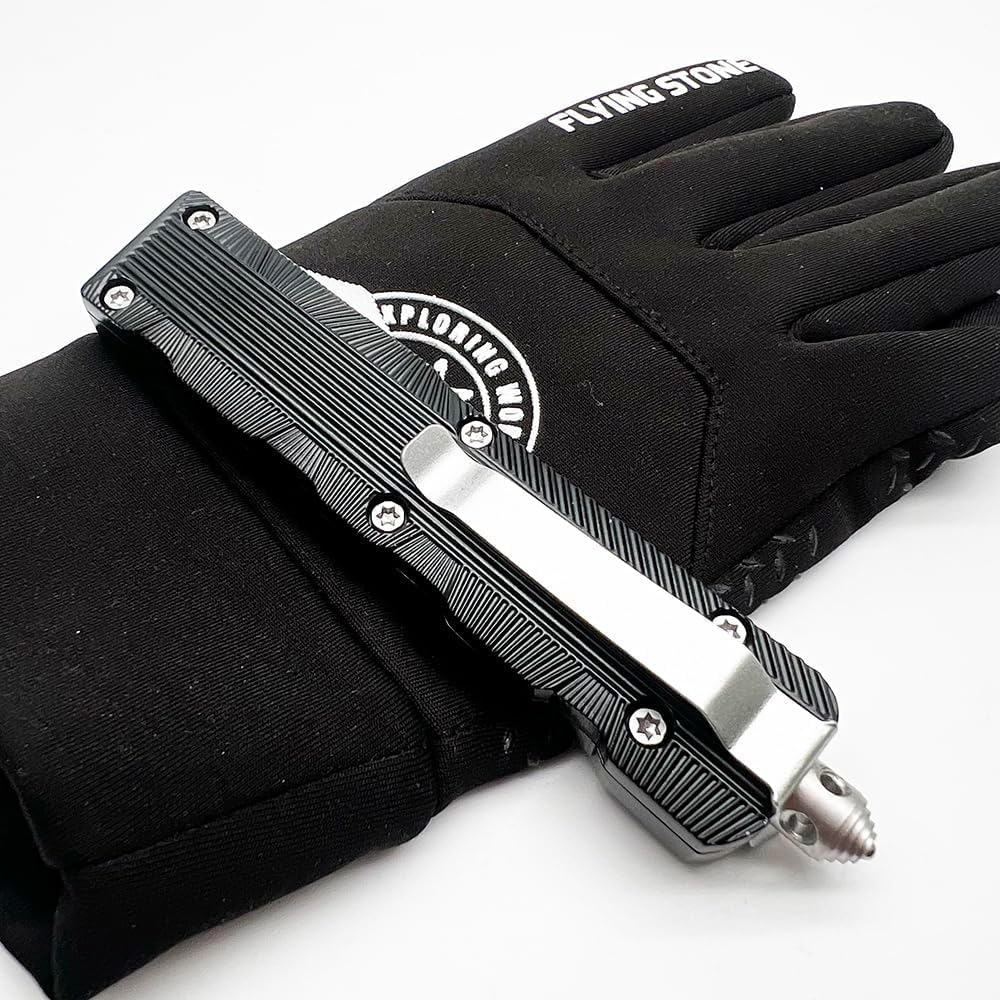 Men's Pocket Knife with Belt Clip, Window Breaker, Black,Camping Outdoor Everyday Carry Tools, Cool Sharp Gift Knives