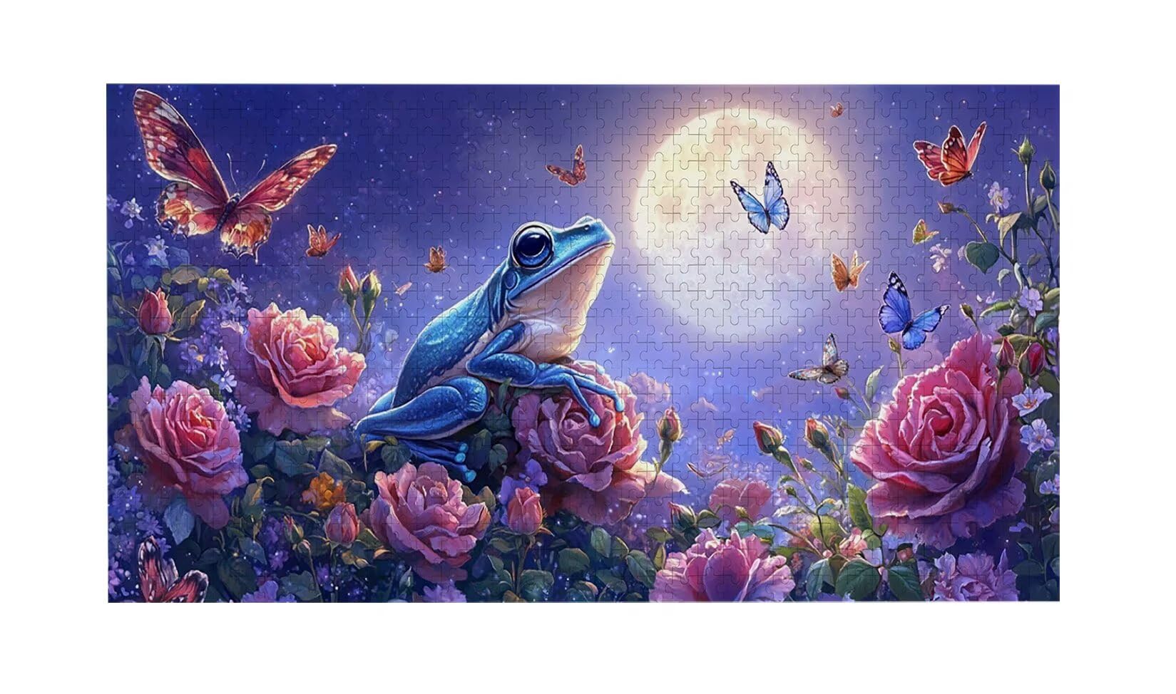 Puzzle de Madera para Adultos 1312 Piezas - Frog Moon, Obra de Arte de Juego de Rompecabezas para Adultos, Puzzle de Impresión de Alta Definición Multicolor, Pasatiempo Creativo Regalo b-790