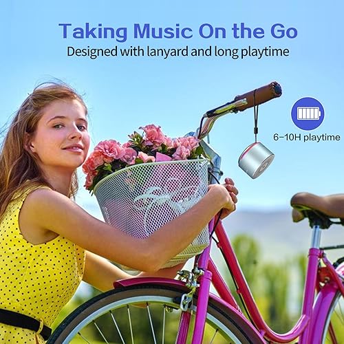 Miniatura 5 de LENRUE Altavoces Bluetooth portátiles, altavoz inalámbrico con sonido claro, tiempo de reproducción largo, mini altavoz de metal pequeño, regalos