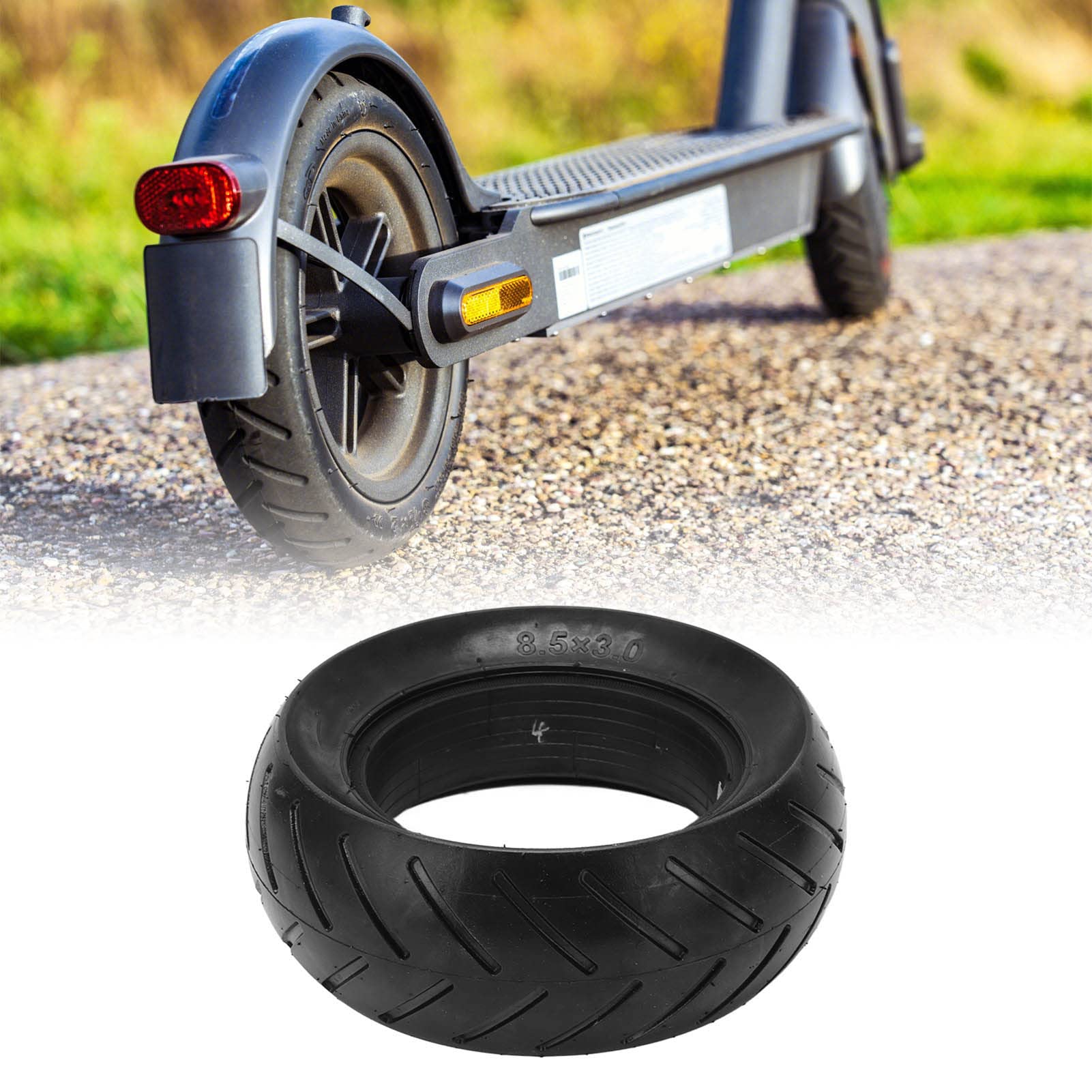 SUNGOOYUE Pneumatico per Scooter Elettrico, 8.5x3.0 Pneumatico per Scooter in Gomma Piena di Ricambio per Scooter Elettrico per Diverse Condizioni Stradali