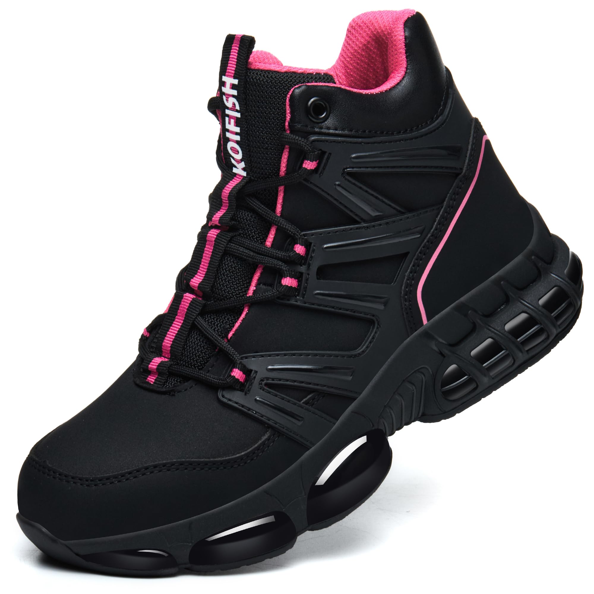 Buty ochronne dla mężczyzn i kobiet wodoodporne buty robocze ze stalowymi palcami wygodne buty ochronne lekkie buty ochronne 35-47 EU, Różowy kolor, 39 EU