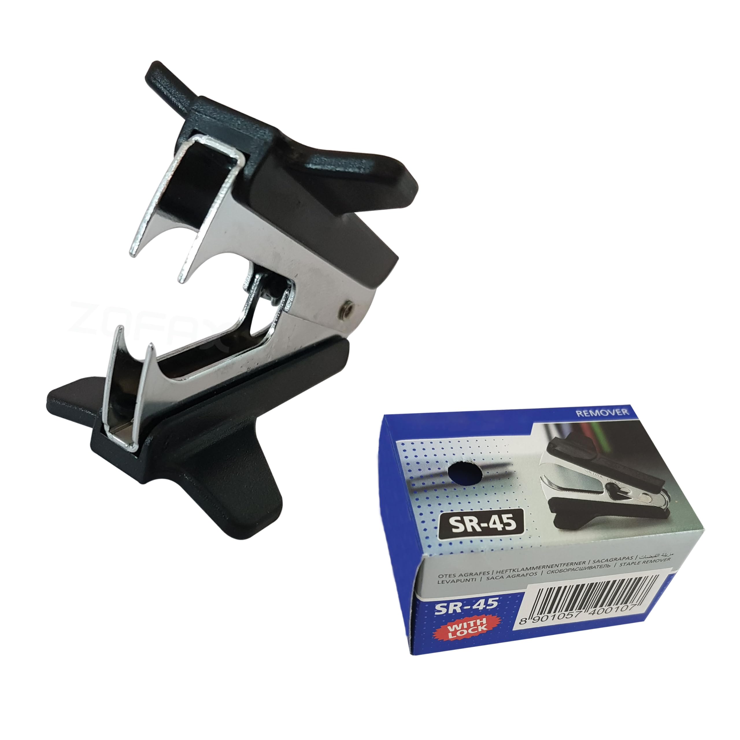 VSR45 Steel Jaws Staple Remover, Black Body, Wide Grip, 30 Sheets Removing Capacity, No.10, 24/6, 26/6, B8 (1/4”) Remove Staples, iVAIDEX Black Ball Pen
