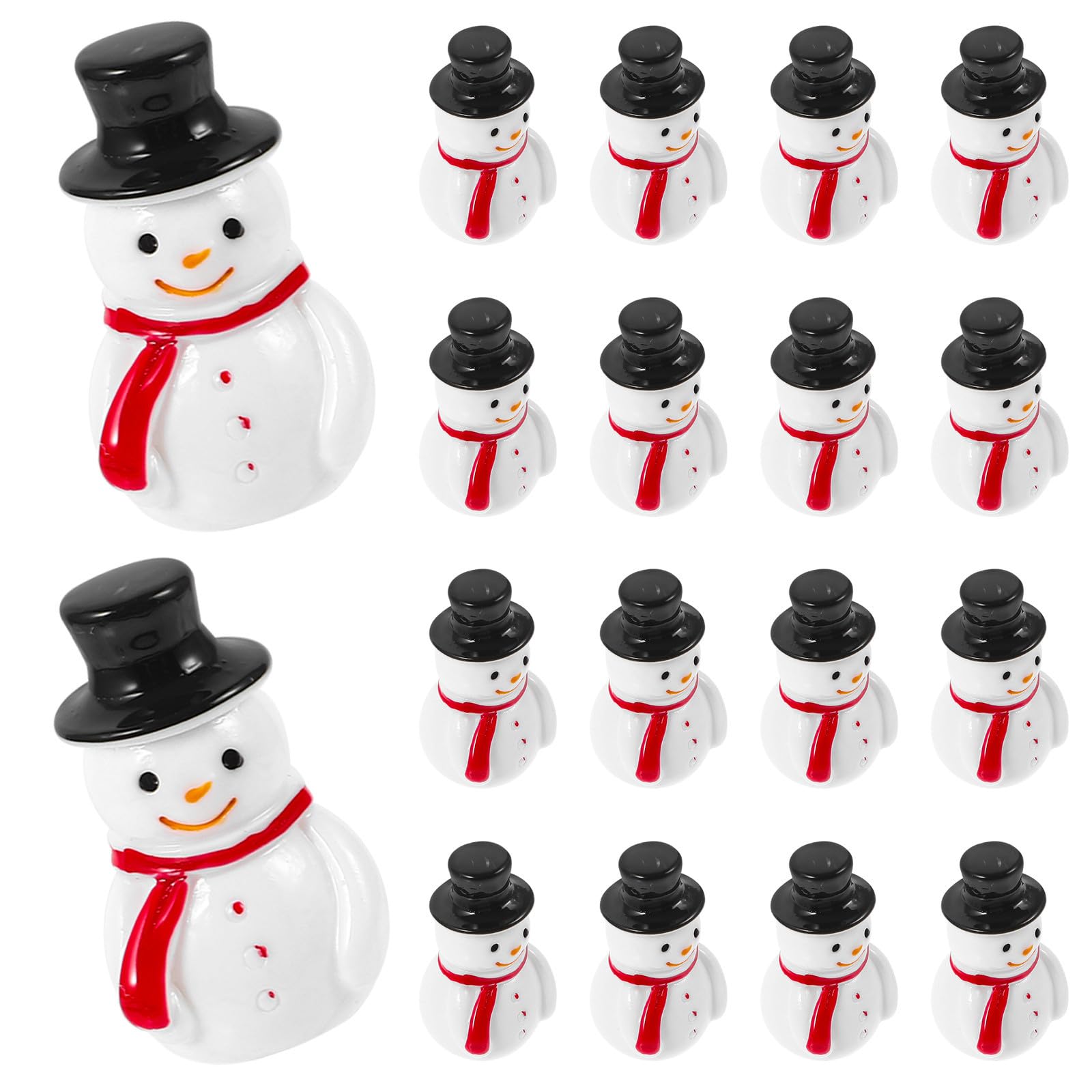 Weihnachtsdeko Mini Pupazzo di Neve in Resina Nero, 20 Pezzi, Resistente e Leggero per Decorazioni Natalizie Fai da Te e Micro Paesaggi