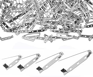 120PCS Boutonniere Pins 4 Sizes Brooch Pins for Crafts & Pin Backs for Crafts, Brooch Pin Backs with 2/3 Holes Pin Clasps Back Locking Safety Pins for Making Corsage, Name Tags, Badges