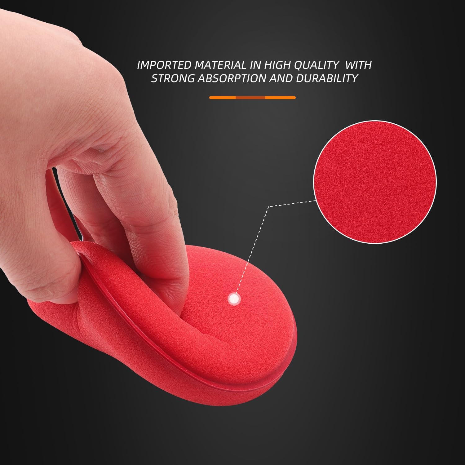SPTA Hand Polishing Sponge, Set of 10 Car Cleaning Sponges, Microfiber Sponge for Car Polishing, Wax Applicator Pads with Carnauba Wax for Polishing Details image 3