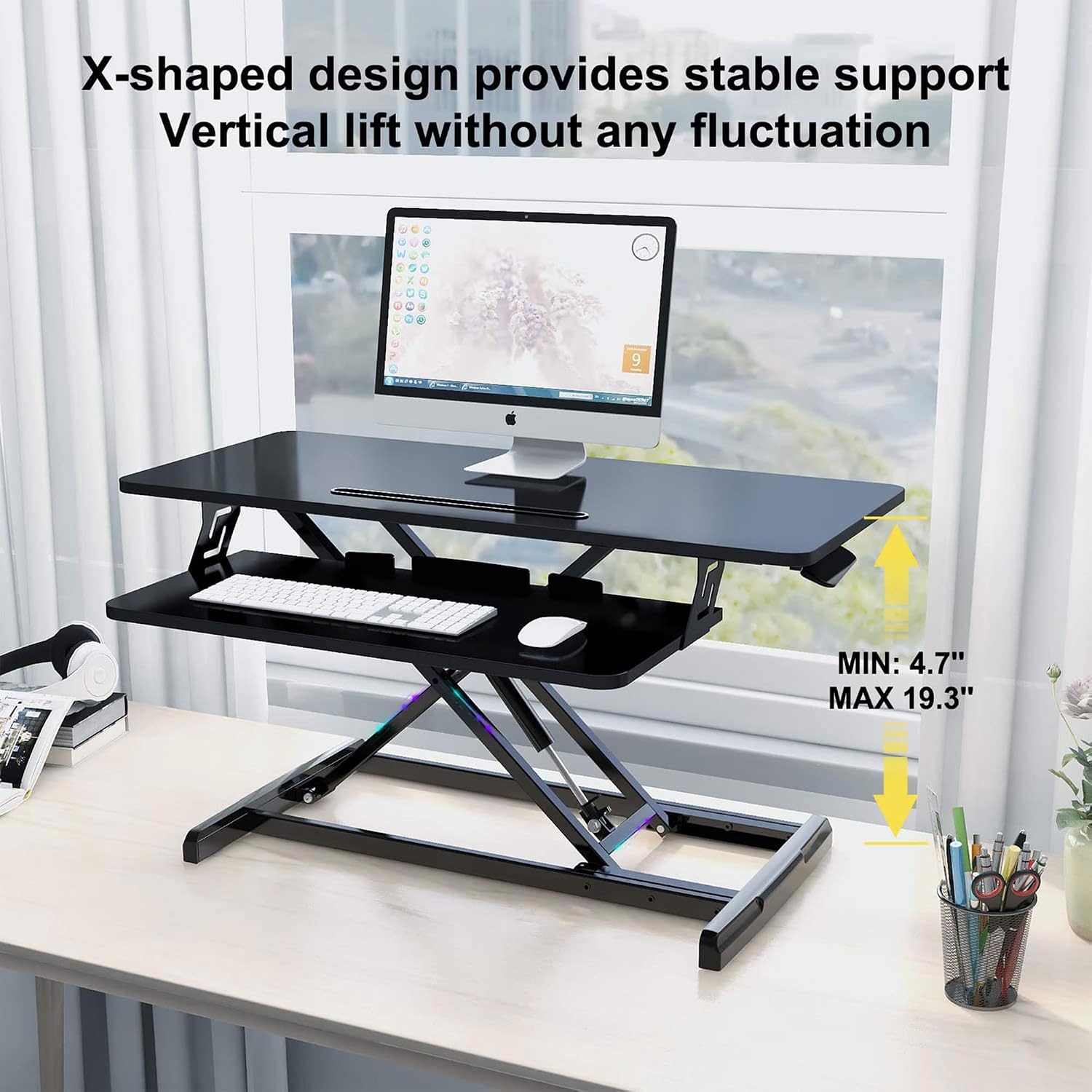 SMUG Converter Standing Desk, 32 inch, with Keyboard Tray