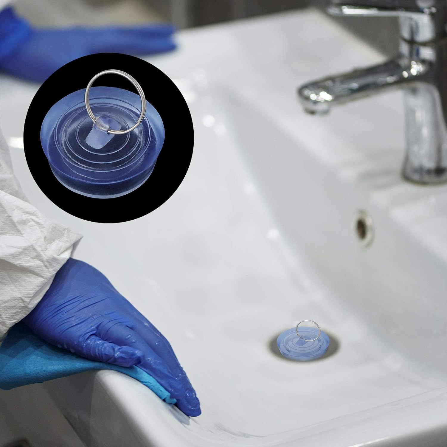 Zonon 4 Pieces Drain Stopper Silica Gel Sink Stopper Drain Plug Sink Stopper Plug Stopper with Hanging Ring for Bathtub, Kitchen and Bathroom, 4 Sizes, Transparent : Home & Kitchen