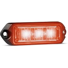 UBL 3 LED Surface Mount Emergency Vehicle Light - For Firefighters, Police, EMS, or any First Responder - 11 Flash Patterns - Wide 120 Light Spread Aluminum Heatsink Base Red