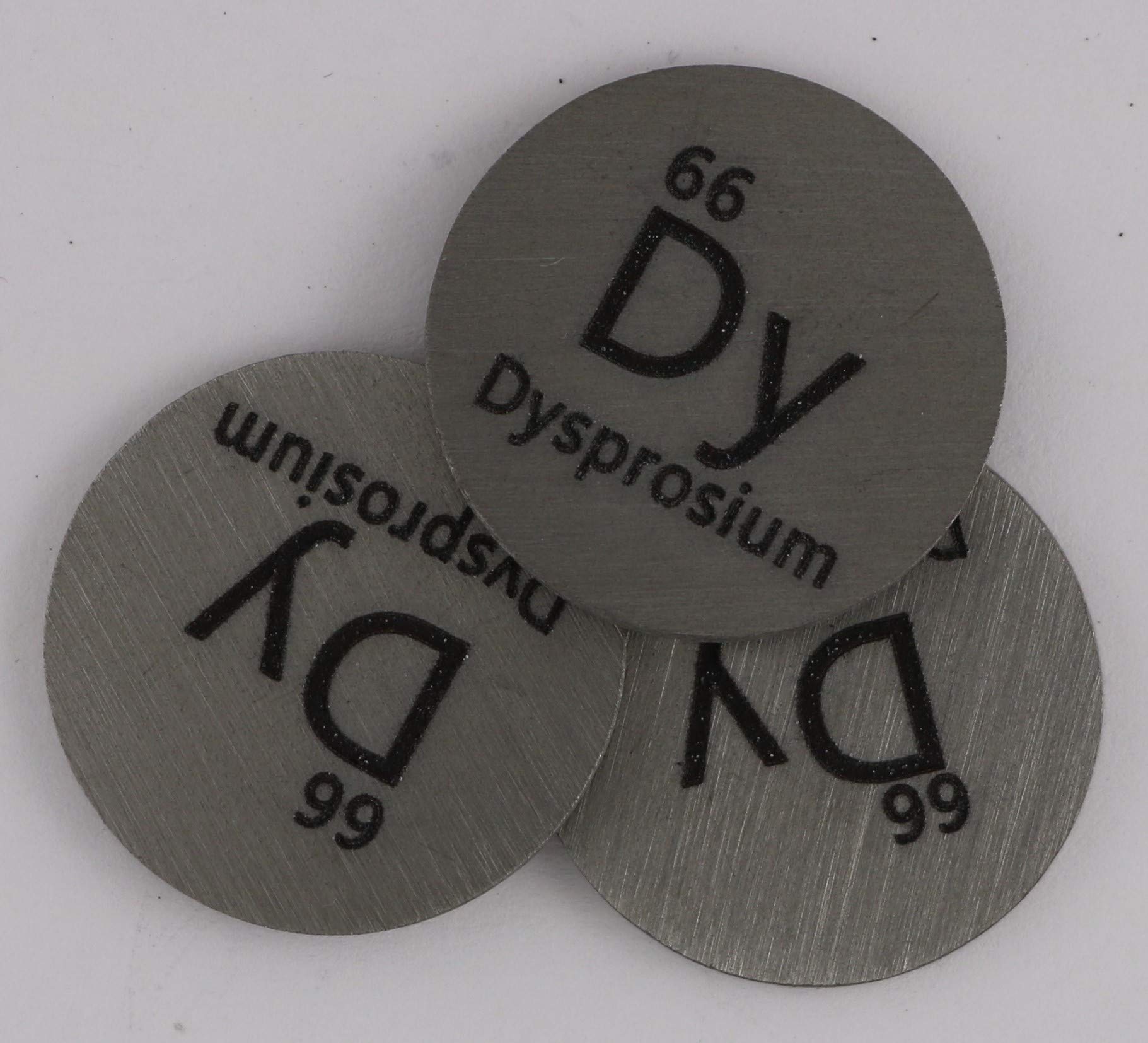 Discos de metal Dysprosium (Dy) de 24,26 mm, 99,9% puro, para colección o experimentos