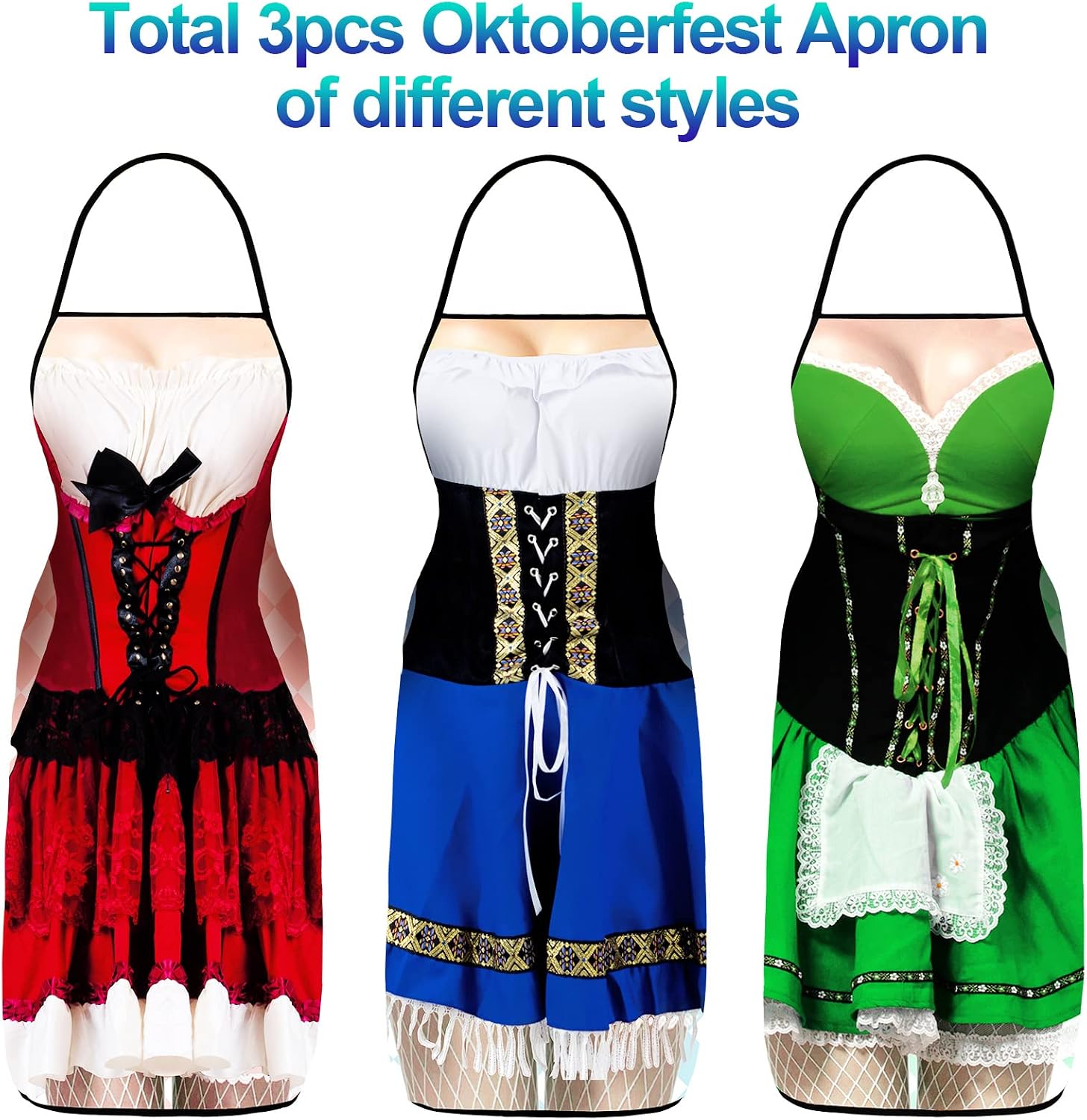 SATINIOR 3 Pcs Oktoberfest Aprons Women, German Aprons Costume