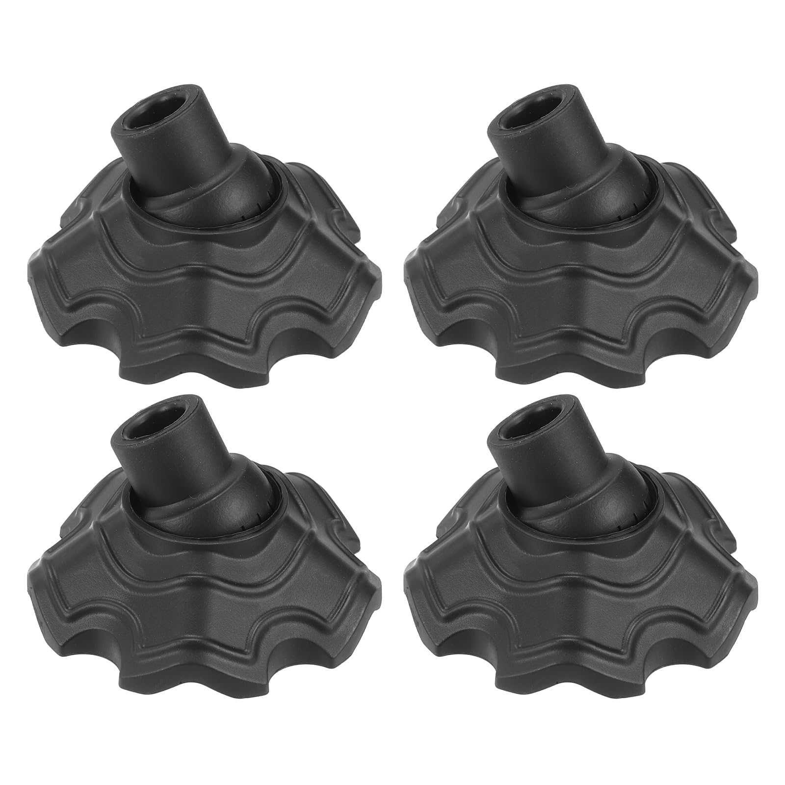sourcing map 4Pcs Camping Chair Feet, Plastic Furniture Leg Covers for 0.51 Inch Legs, Anti-Sinking Frog Feet for Outdoor Moon Chair Folding Camping Accessories, Black