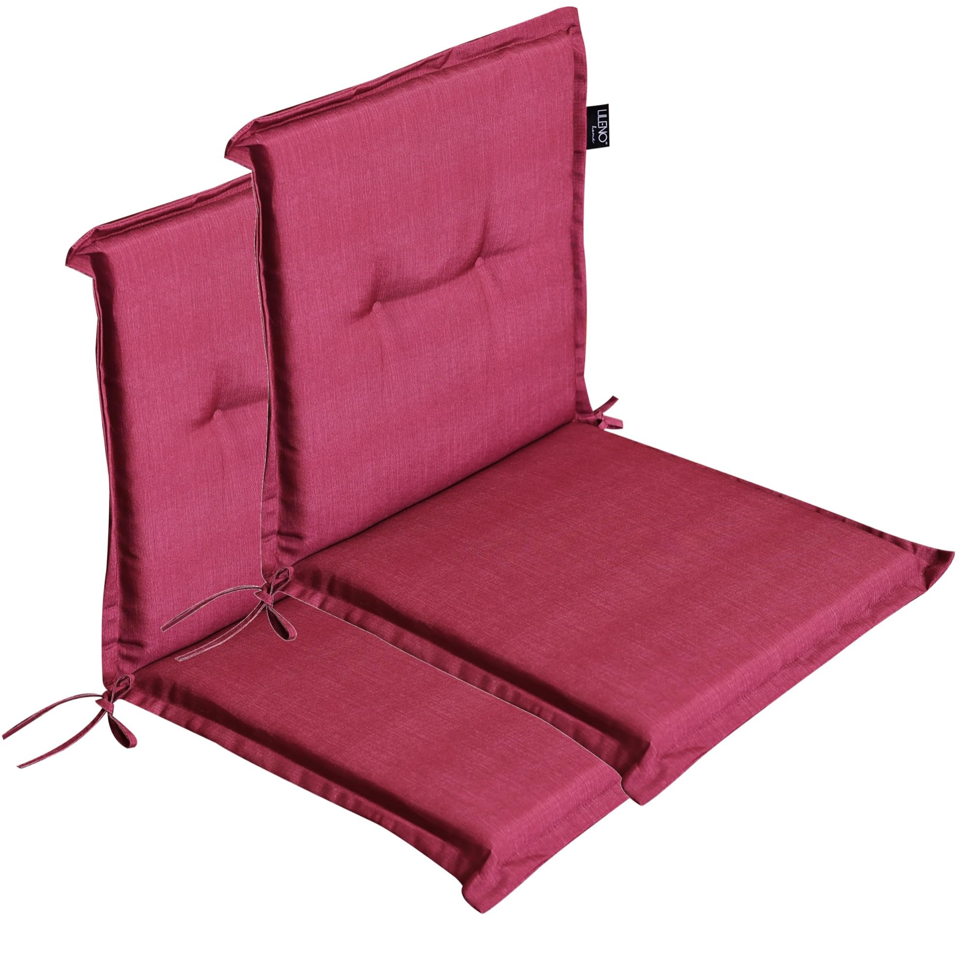 LILENO HOME Garden Chair Cushions [Set of 2 - Low-Back] in Pink Plain — image 1