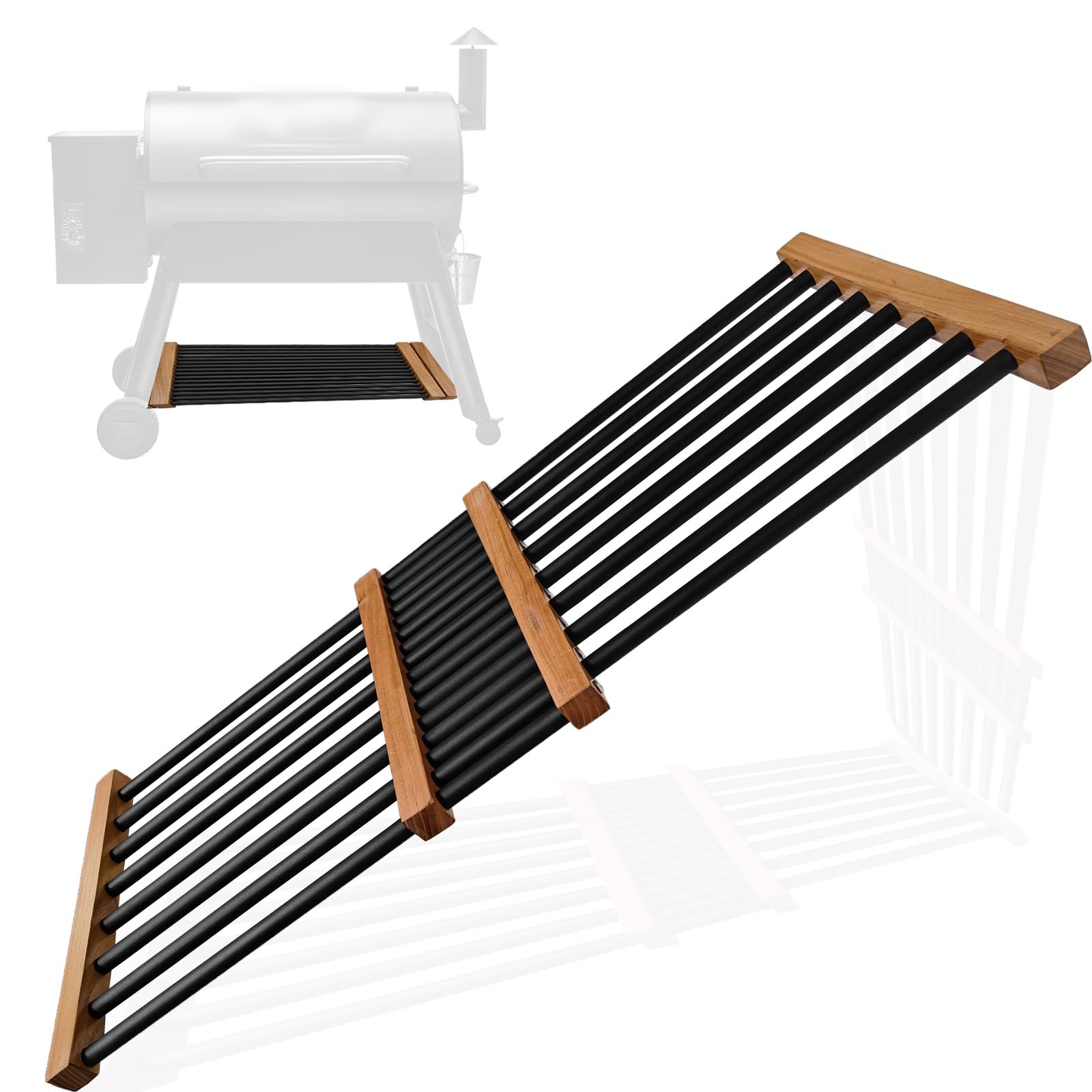 Estante para parrilla de acero inoxidable ajustable y plegable para Traeger