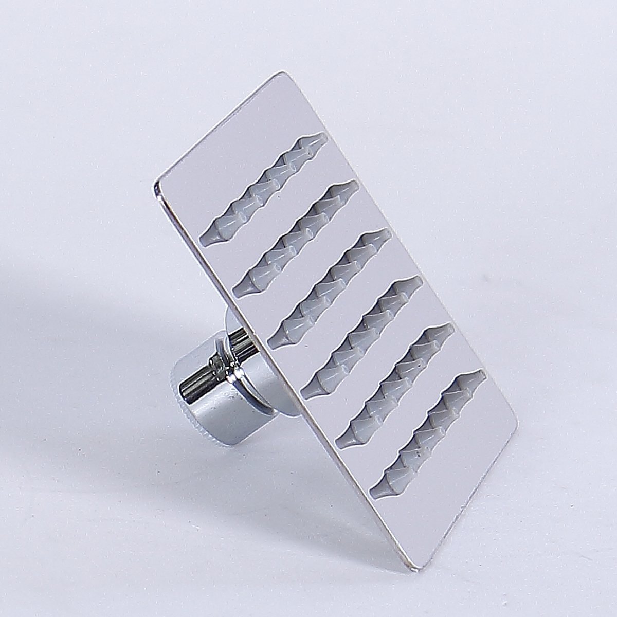 Doccia a pioggia rettangolare, 10 x 10 cm, con 36 ugelli anticalcare, acciaio inox cromato lucido, 1 regolazione, soffione doccia (doccia 022 angolare)