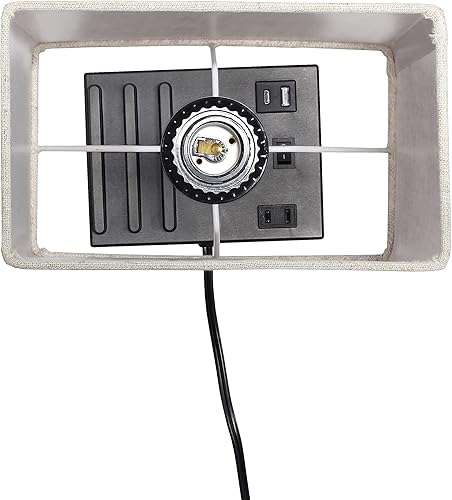 Miniatura 9 de Simple Designs LT1110-BGB - Lámpara de escritorio rectangular moderna multiusos de 15.3 pulgadas de alto con 2 puertos USB y toma de carga con