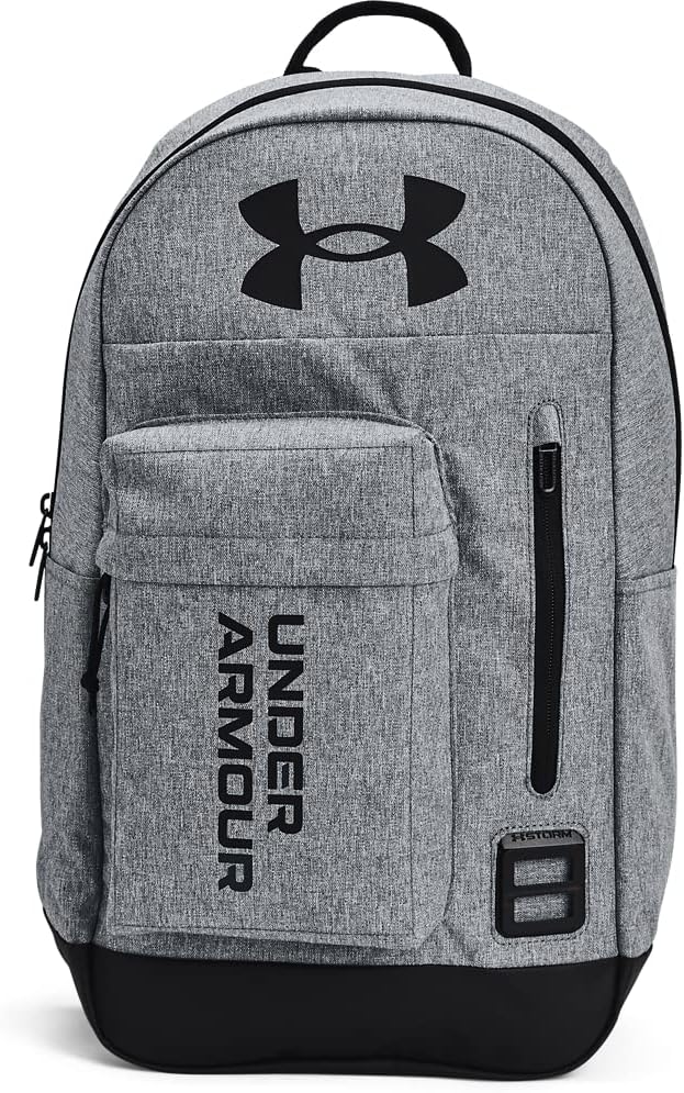 Under Armour Halftime Backpack, Pitch Gray Medium Heather (012)/Black, One Size Fits All
