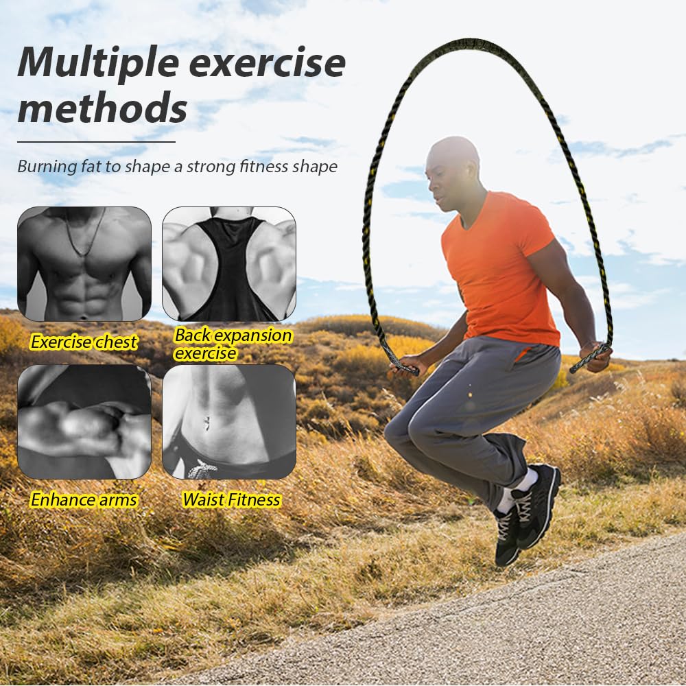 Mineup Ciężka skakanka, Battle Jump Ropes, Ciężka skakanka dla dorosłych do treningu, 1,12 kg, Battle Rope, lina bojowa dla lepszej siły, lina fitness, utrata wagi