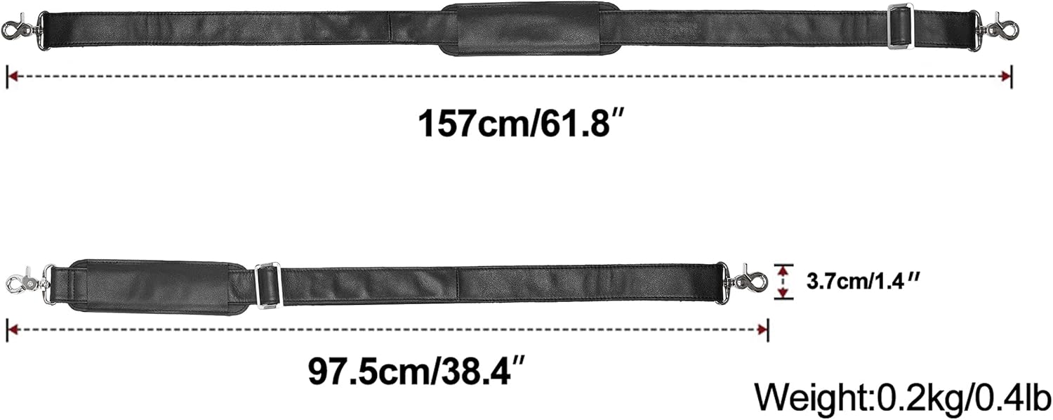 Full Grain Leather Shoulder Strap - Replacement Bag Straps for Laptop Briefcase, Messenger, Duffel, Crossbody, Travel Bags - Image 5