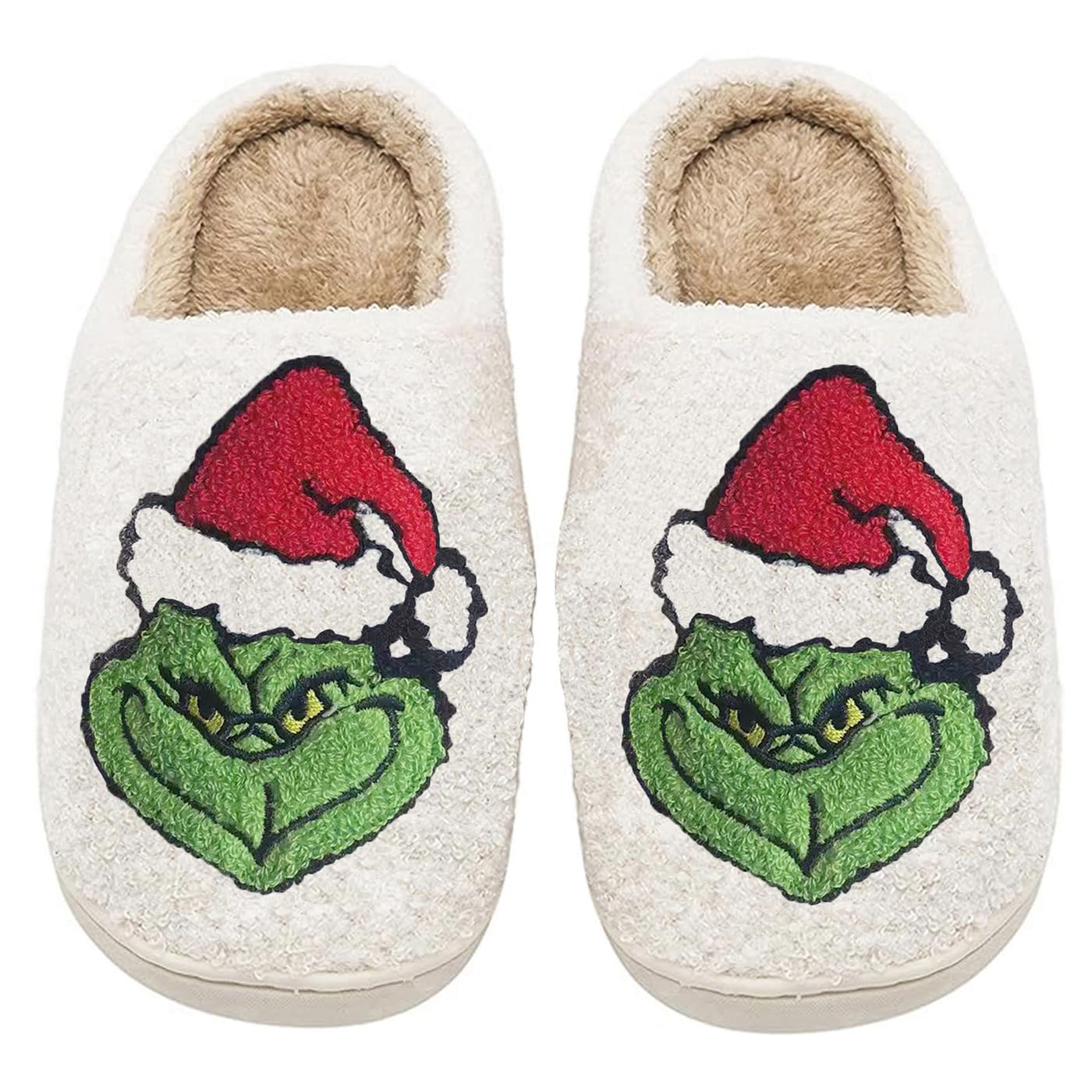 NGGGNWomen Men Cute Cartoon Christmas Slippers Winter Plush Funny Slippers Comfy Warm Furry House Shoes