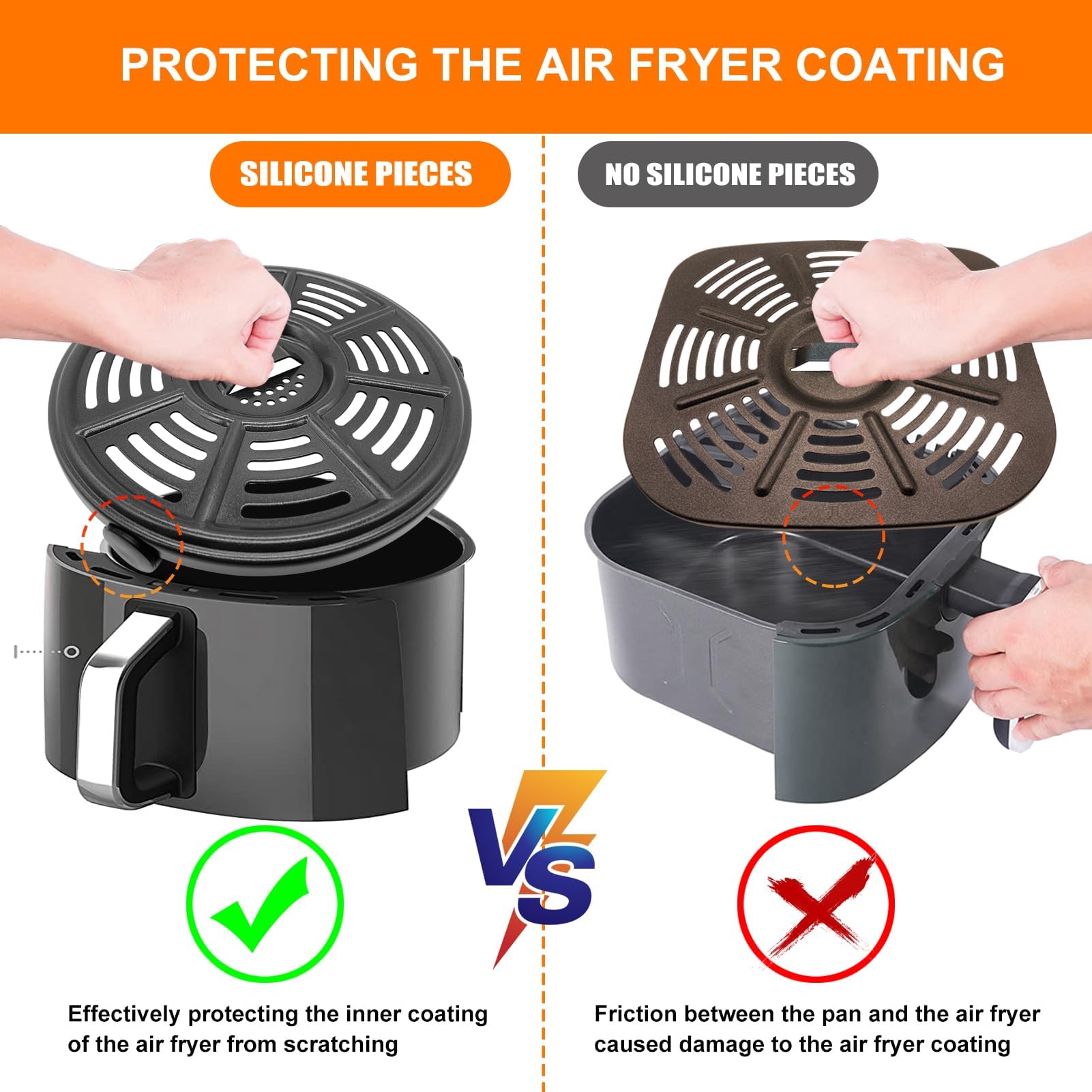 Air Fryer Accessoires voor Ninja AF101 AF161 AF150 Air Fryer, 8,2 ''Ronde Food Grade Air Fryer Grill Pan Grill Plaat Crisper Plaat Vervangende Onderdelen Lade Rack Compatibel Ninja Foodie Snelkookpan