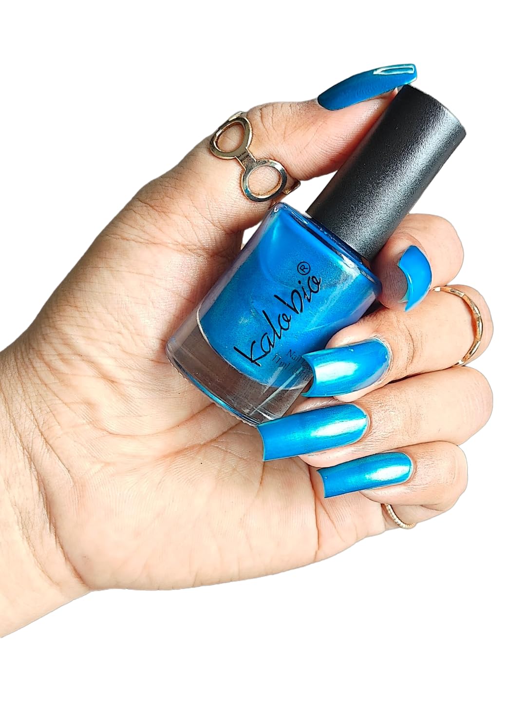 ColorHalo Metallic Nail Lacquer | Long-Lasting, High Shine, Chip-Resistant & Quick Dry Finish | Sapphire KM28 | 11ml-image-41