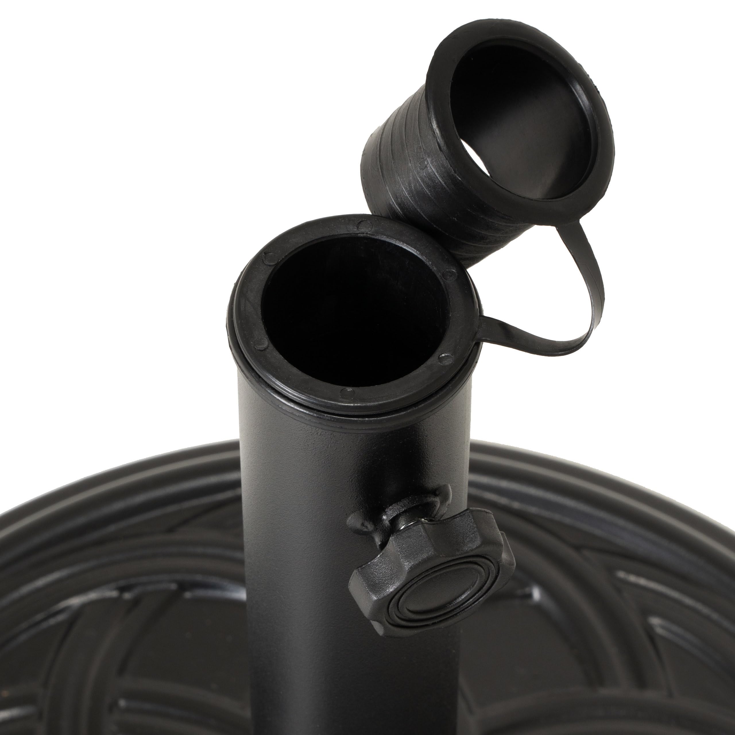 Nexos Trading Schirmständer Beton rund schwarz 15 kg Ø 40 & 45 cm Sonnenschirmständer für Schirme bis 2m Sonnenschirmhalter robust (40 cm)