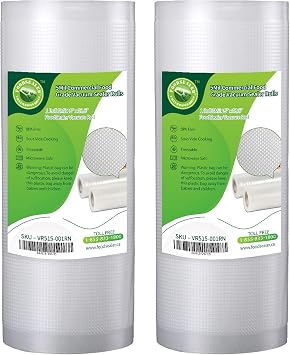 12 Rolls 5Mil 15" x 52.5 Feet Food Sealer Commercial Food Grade BPA Free Vacuum Sealer Bags for Cabelas Sealer, Food Saver Vacuum Sealer, Food Sealer Vacuum Sealer, Seal Vacuum A Meal, Weston Vacuum Sealer, Freezable, Microwave Safe, Sous Vide Cooking