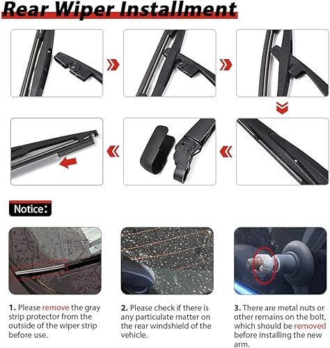 Vista 97 de Repuesto para Honda Odyssey 2005-2010, juego de limpiaparabrisas trasero - OTUAYAUTO Factory OEM Replacement 76720SHJA01 Brazo y cuchilla