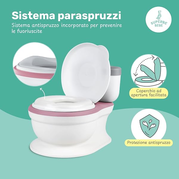Vasino Per Bambini Wc Con Suono Per L'apprendimento Del Vasino - Wc Per Bambini E Neonati - Confortevole, Antiscivolo Con Suono Di Sciacquone E Musica - Con Vaso Rimovibile - Riduttore Wc Bambini - 4