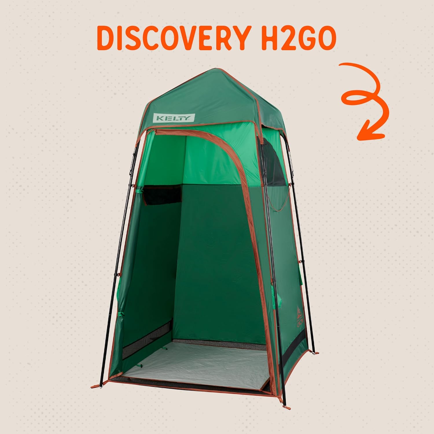Kelty Discovery H2GO Privacy Shelter, Campsite Shower and Changing Shelter, Zippered Entry, Steel Pole Frame, Freestanding