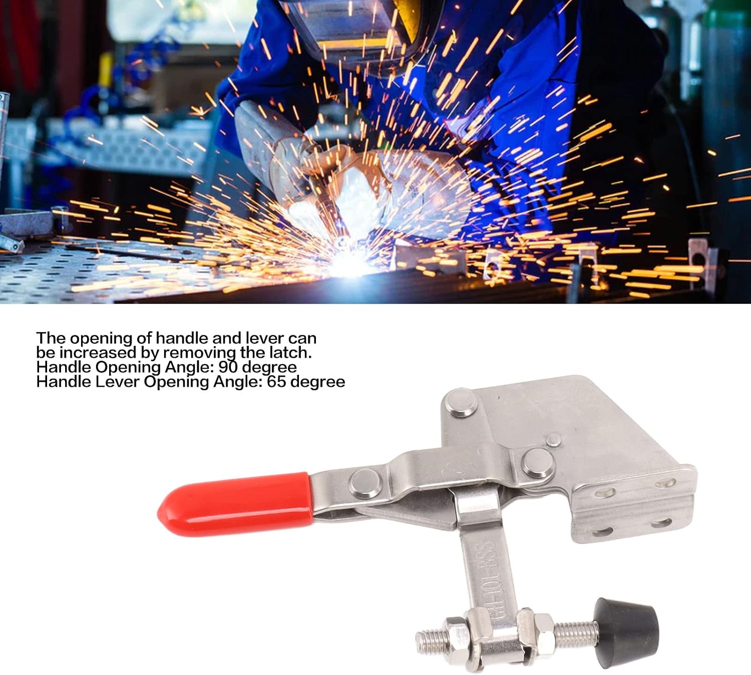 Woodworking Hold Down Toggle Clamps, Quick Release Toggle Clamp 304 Stainless Steel 100kg Clamping Force Lever Clamp for Woodworking