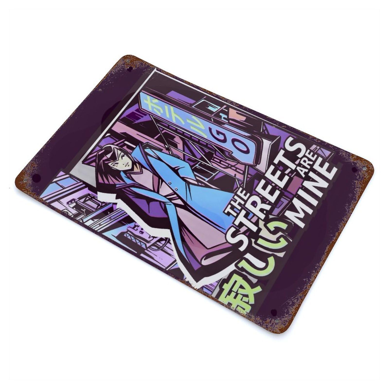 Aesthetic And Vaporwave Rustic Tin Plaque 11.8"x7.9", Ideal for Cafe, Home Bar And Lounge Decor