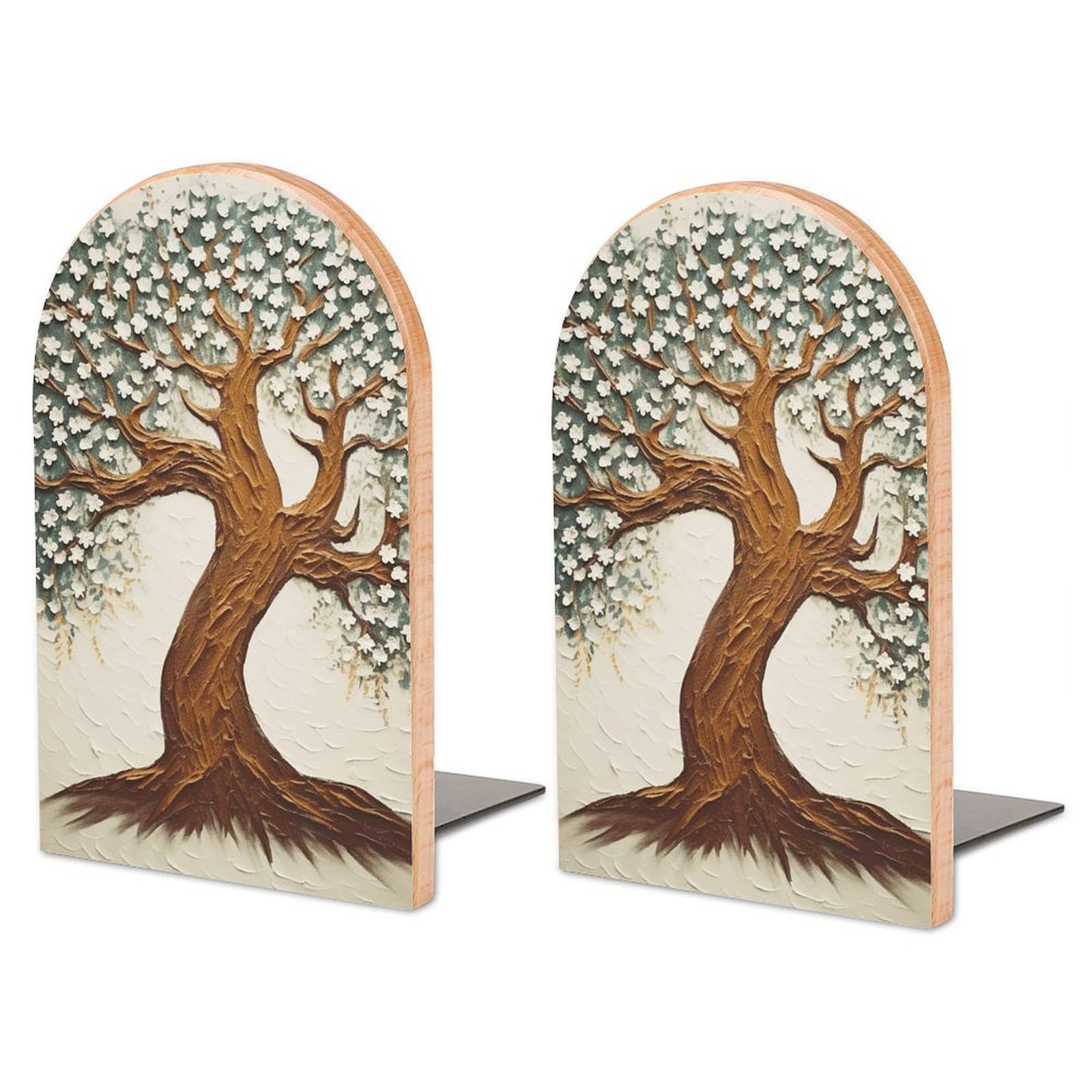 Serre-livres extensible motif arbre idéal pour organiser un bureau moderne