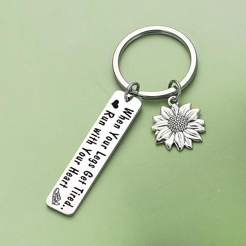 Miniatura 4 de JIUSHUN Llavero para correr, divertido regalo de gimnasio para corredores, regalo para entusiastas de la aptitud, llavero para amantes de correr