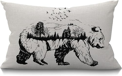 Miniatura 10 de Smooffly Walker Farms - Funda de almohada decorativa, saco de alimentación de caballos de arpillera, funda de almohada lumbar moderna de granja,