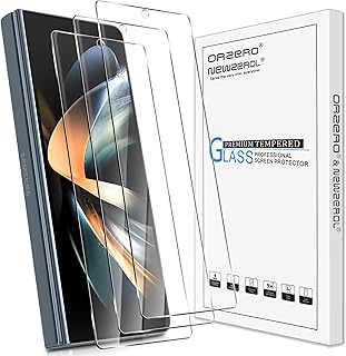 (3 Pack) Orzero Compatible for Samsung Galaxy Z Fold 4 5G Front Screen Protector, Precise Camera Cutouts Tempered Glass High Definition 2.5D Arc Edges 9H Anti-Scratch Bubble-Free (Lifetime Replacement)