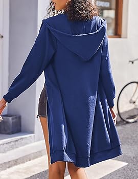 ELESOL Women's Oversized Long Zip Up Hoodie Sweater Sweatshirt