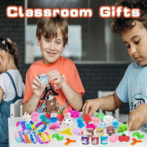 Miniatura 6 de 92 piezas de recuerdos de fiesta para niños, juguetes para ansiedad pop, juguetes de regalo de cumpleaños, bolsas de regalo, caja del tesoro,