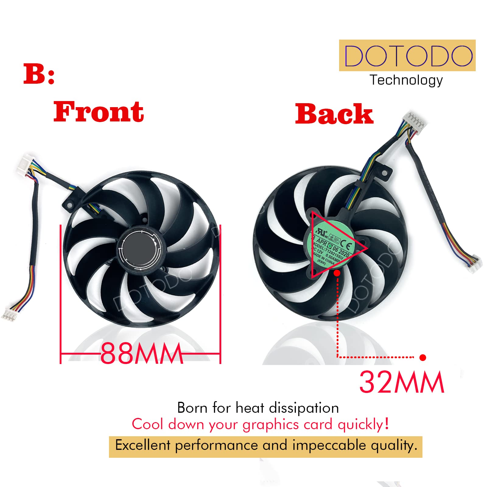 Dotodo T129215SU GPU Kaart Koelere Ventilatoren Voor ASUS ROG STRIX Dotodo T129215SU GPU Kaart Koelere Ventilatoren Voor ASUS ROG STRIX