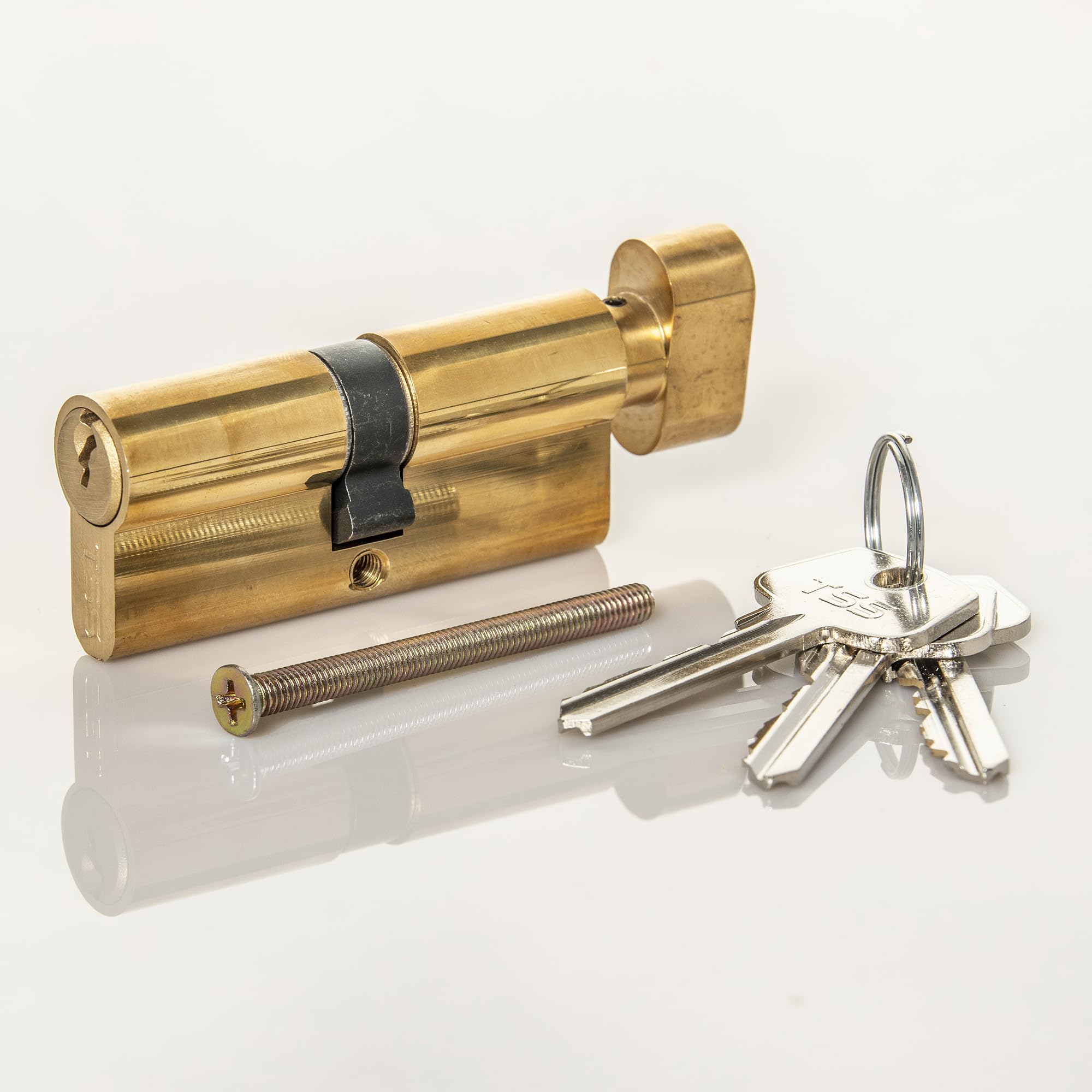 Tss Brass Thumb Turn Euro Cylinder Lock, Euro Door Barrel Lock With Anti-Drill & Anti-Pick Protection. Suitable For All Door Types. Euro Cylinder Locks (35Mm Turn Turn X 35Mm External)