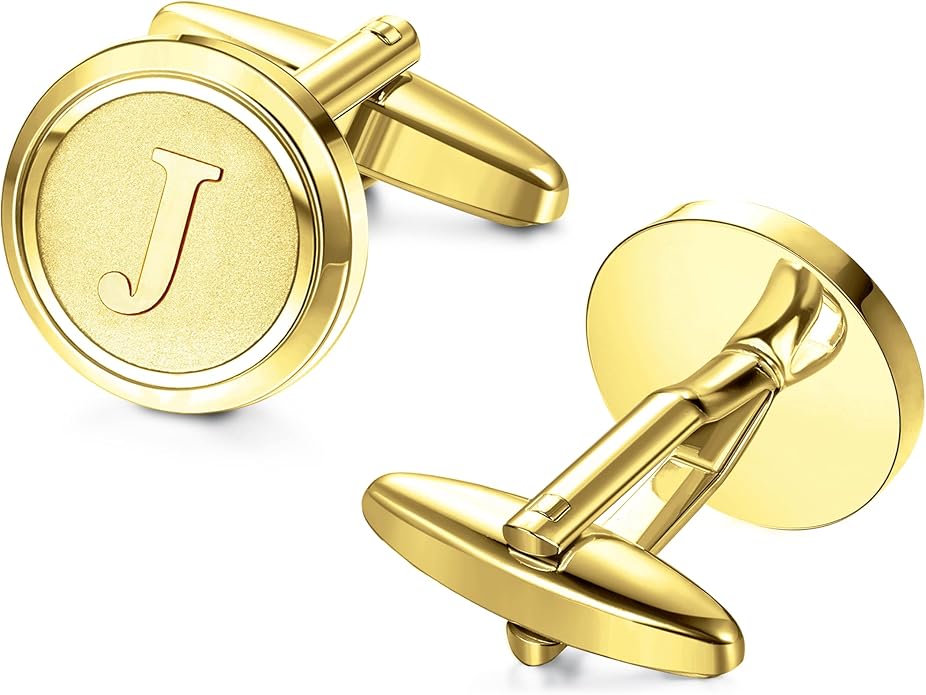 Mancornas Iniciales Doradas de Cobre para Hombre miniatura 6