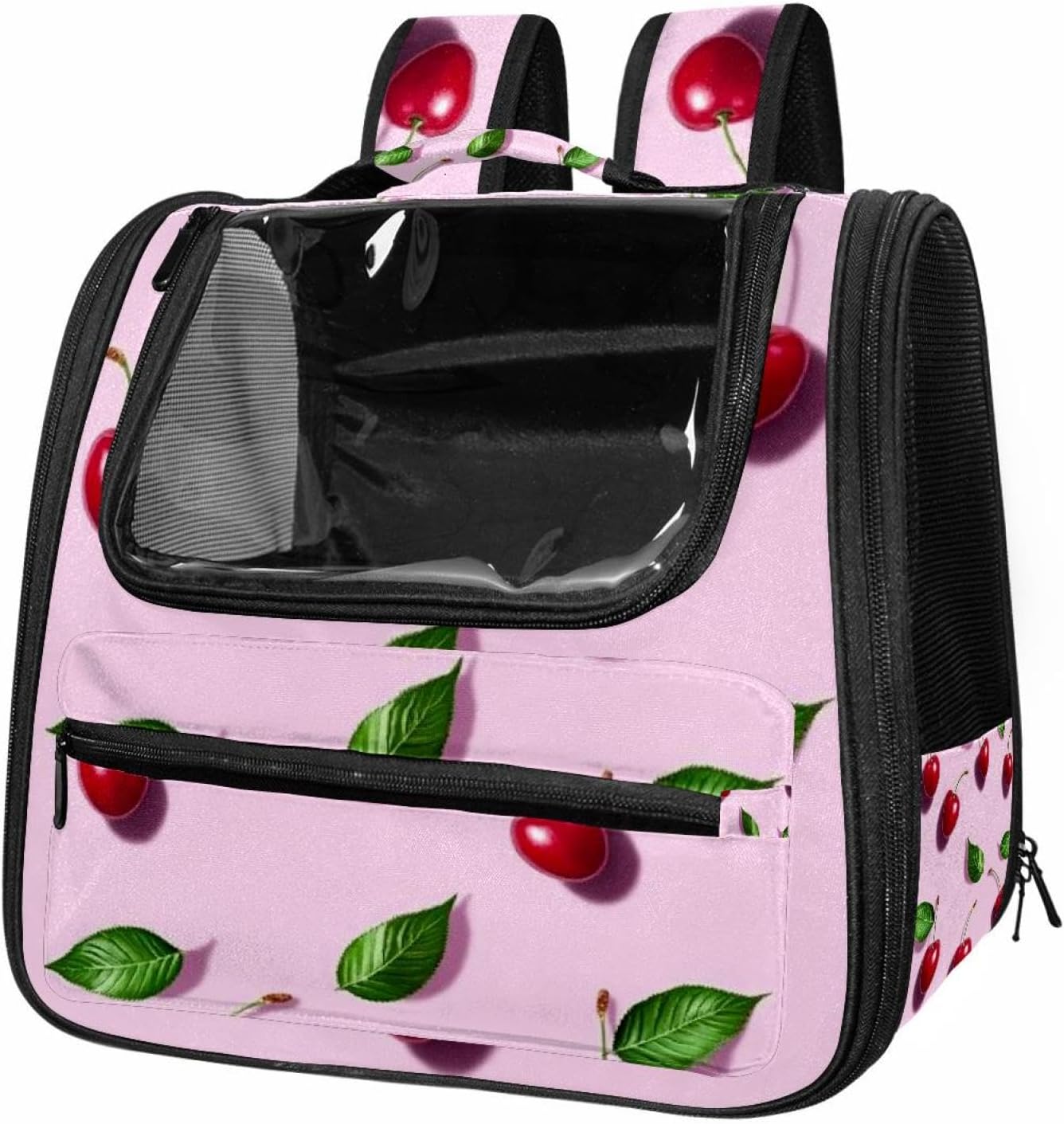 Cherry Fruit Pet Carrier Airline Approved Soft Sided Portable Cozy Travel Pet Bag, Car Seat Safe Carrier for Cats and Dogs