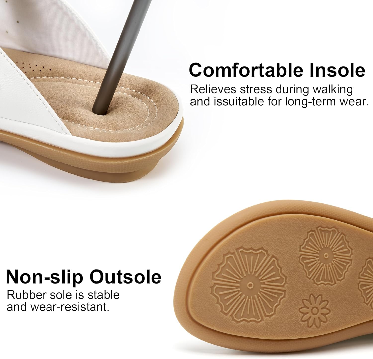 Flats Sandals for Women Dressy: 2026 Summer Comfortable Slides Adjustable Cushioned Slip On Shoes for Casual Walking Vacation