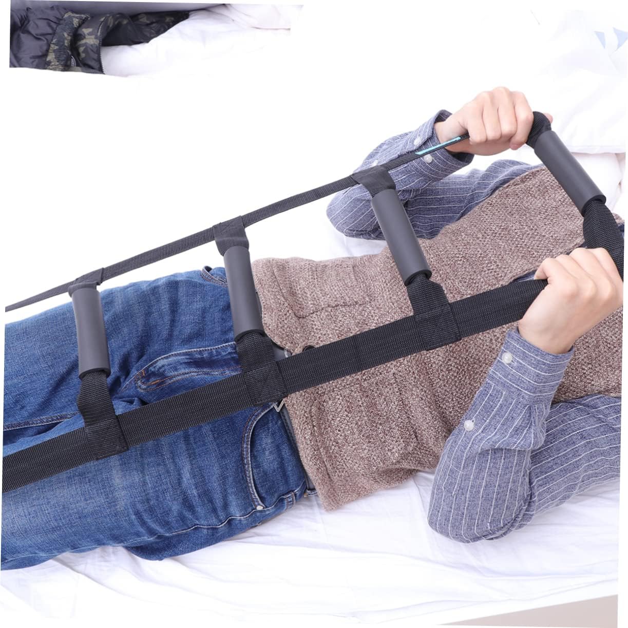 KOMBIUDA Bed Ladder Assist Device with Strap for Elderly Seniors and Patients Comfortable Grips for up Bed Design for Enhanced Support and Stability