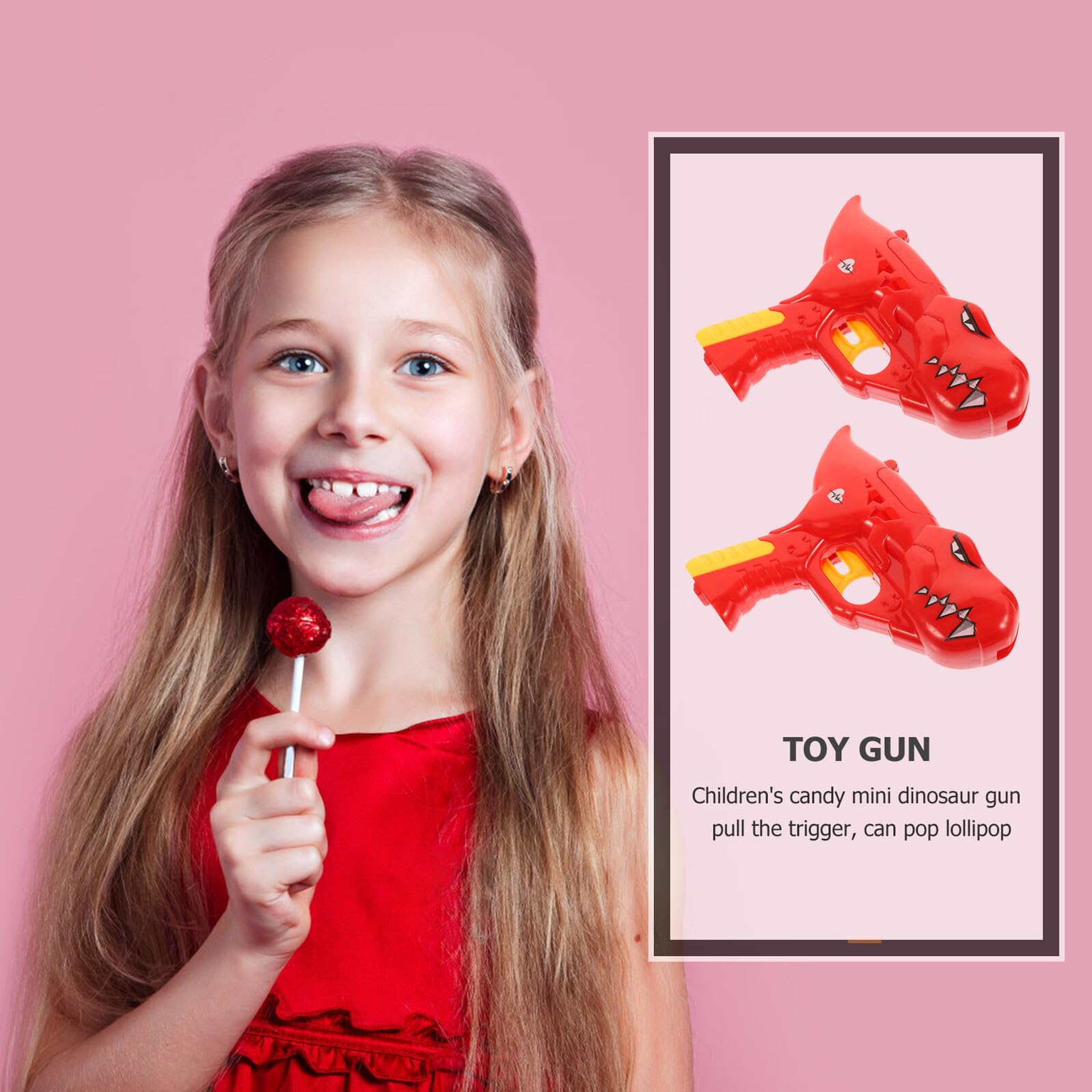 Giocattolo a Forma di Robot Dinosauro per Lecca-Lecca, 2 Unitá, Plastico Rosso, Apertura Bocca e Spazio per Conservare Lecca-Lecca, per Feste di Compleanno Ragazzo Ragazza
