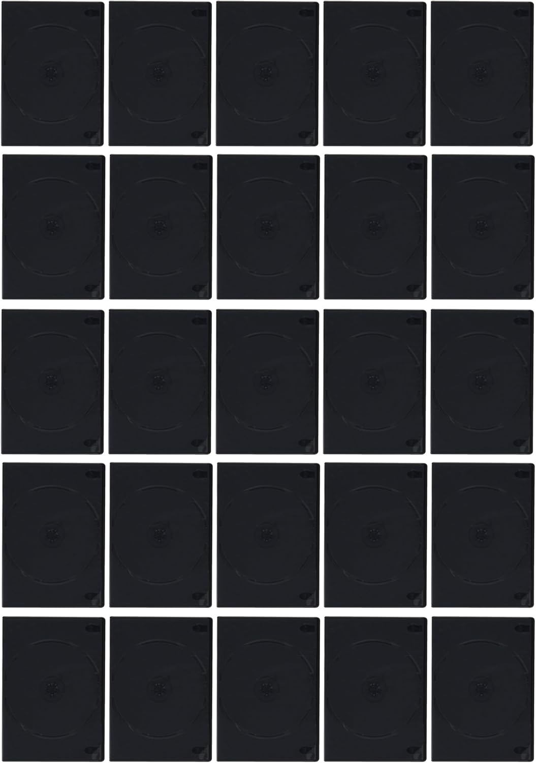 Comcom FN-DVDT6BK-25 0.6 inch (15 mm) Thick DVD Tall Case, Holds 6 Cards, Black, 25 Pieces