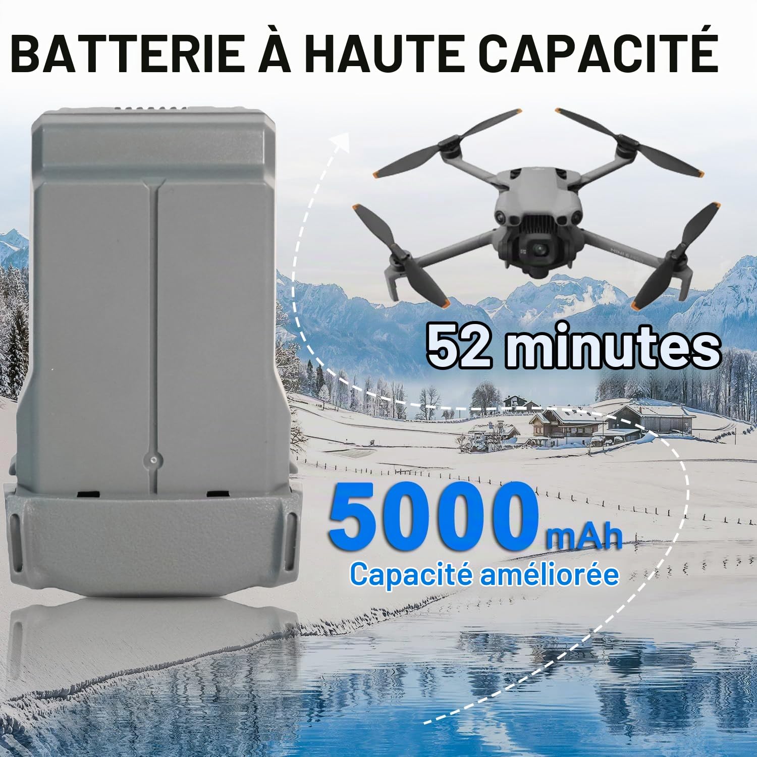 XITAIAN 5000mAh Mini 5 Pro Batterie de Rechange pour DJI Mini 5 Pro Drohne, Batterie de vol Intelligente de Remplacement Haute capacité (7.16V 35.8Wh)