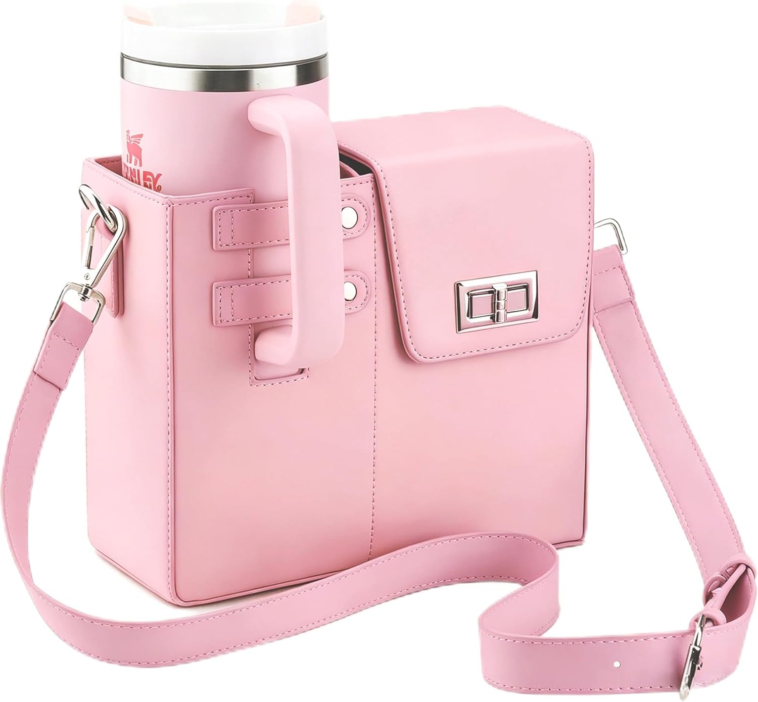 Stanley Purse Cup Holder for 40oz - Portable Crossbody Tumbler Bag with Strap, Water Bottle Carrier for Outdoor Travel
