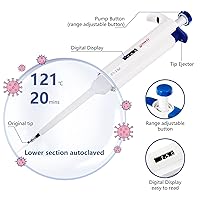 Vista 4 de FOUR E'S SCIENTIFIC Pipeteta de un solo canal, micropipeta de volumen variable ajustable de alta precisión para laboratorio (0.1-2.5 uL)