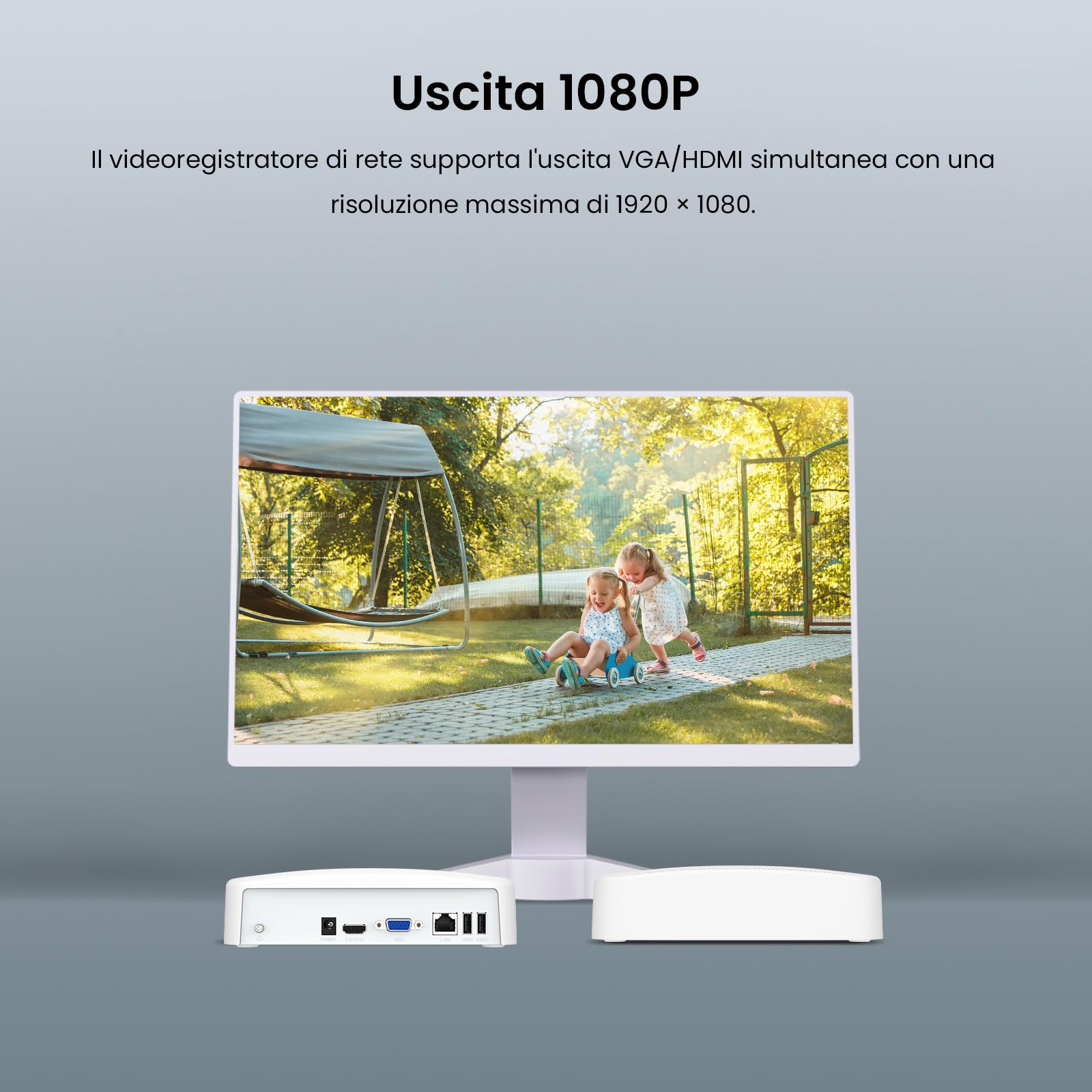Tenda NVR 8 Canali - Videoregistratore di sorveglianza, Supporto Telecamera 8MP/6MP/5MP/4MP/3MP/1080P/720P/D1, H.265+, HDD(fino a 10TB)/Cloud Storage, Switch PoE/non PoE collegabile, N3L-8H